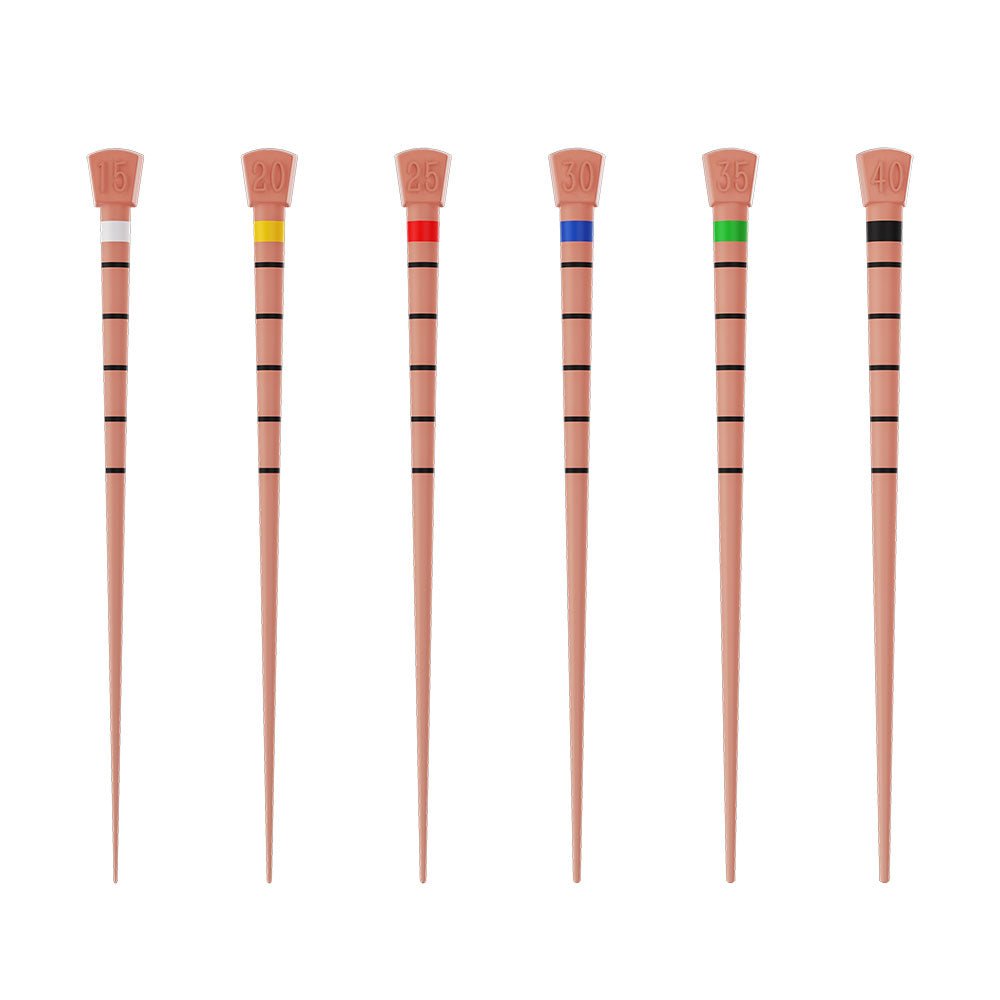 Injection Molded Gutta Percha Length Marked: Matches Golden V-Blue & Vortex Blue Compatible Qty 60 - Dental Perfect - GoldenDent